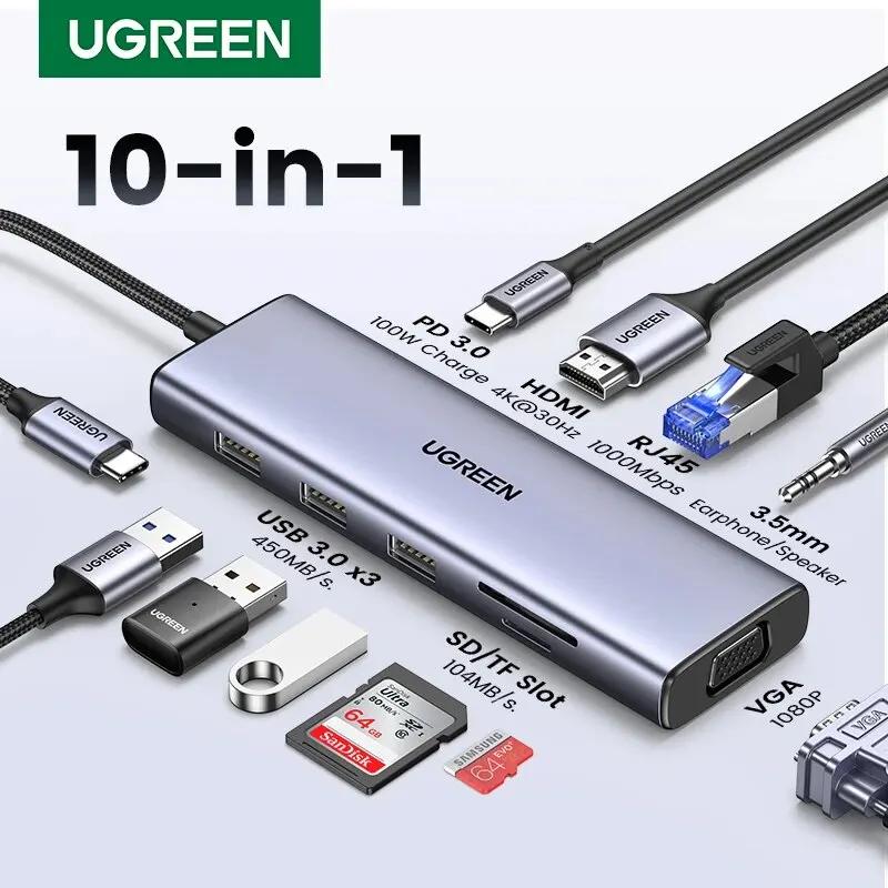 UGREEN USB  4K HDMI  USB C RJ45 USB 3.0 PD 100W ũ ƺ   M2 M1 USB-C C Ÿ 3.1 ø USB C 